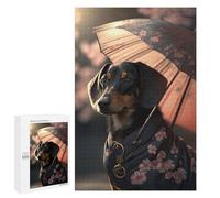 1000 PCS Puzzle Per Adolescenti Dachshund Japanese Kimono Puzzle Per Adolescenti Gioco Rompicapo Migliora La Memoria Regali Di Natale Compleanno 1000 PCS