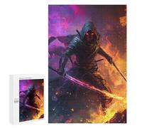 1000 PCS Puzzle Per Adolescenti Dark Warrior with Glowing Eyes Puzzle Per Adulti Puzzle Difficile Sfida Attività Divertenti A Casa Ottimo Regalo Per I Giocatori 1000 PCS