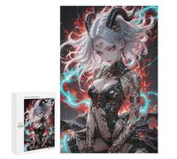 1000 PCS Puzzle Per Adolescenti Demon Girl with Horns And Tattoos Puzzle Per Adolescenti Migliora La Memoria Sfida Da Completare Giocattoli Educativi Per L'apprendimento 1000 PCS