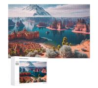1000 PCS Puzzle Per Adolescenti Desert Oasis with Snow-Capped Mountain Puzzle Per Adolescenti Gioco Rompicapo Migliora La Memoria Regali Di Natale Compleanno 1000 PCS