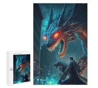 1000 PCS Puzzle Per Adolescenti Dragon Confrontation in Cityscape Puzzle Per Adulti Giocattoli Fai Da Te Sfida Difficile Regali Antistress 1000 PCS