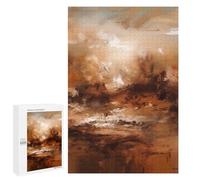 1000 PCS Puzzle Per Adolescenti Earthbound Horizons - Abstract Expressionist Landscape in Warm Brown And Beige Puzzle Per Adulti Rompicapo Gioco Analisi E Logica Regali Di Natale Compleanno 1000 PCS