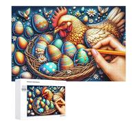 1000 PCS Puzzle Per Adolescenti Easter Egg Basket Art Puzzle Per Adulti Gioco Per Famiglie Un'opera D'arte Regali Unici Per Compleanno E Natale 1000 PCS