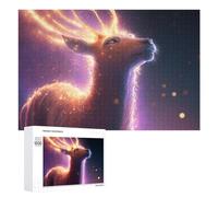 1000 PCS Puzzle Per Adolescenti Enchanted Deer with Glowing Antlers Puzzle Per Adulti, Gioco Rompicapo, Gara Di Velocità Manuale, Impegnativo Da Completare 1000 PCS