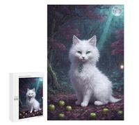 1000 PCS Puzzle Per Adolescenti Enchanted Forest Moonlit Cat Puzzle Per Adulti Puzzle Difficile Sfida Attività Divertenti A Casa Ottimo Regalo Per I Giocatori 1000 PCS