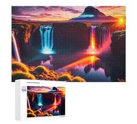 1000 PCS Puzzle Per Adolescenti Enchanted Sunset Waterfall Landscape Puzzle Per Adolescenti Gioco Rompicapo Migliora La Memoria Regali Di Natale Compleanno 1000 PCS