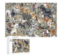 1000 PCS Puzzle Per Adolescenti Explore 100+ Dog Breeds A Visual Guide to Canine Diversity Puzzle Per Adulti, Gioco Rompicapo, Gara Di Velocità Manuale, Impegnativo Da Completare 1000 PCS