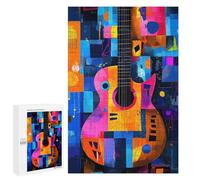 1000 PCS Puzzle Per Adolescenti Expressionist Geometry Guitar - Vibrant Abstract Music Art Puzzle Per Adulti Gioco Pratico Assemblaggio Di Modelli Regali Unici Per Compleanno E Natale 1000 PCS