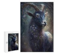 1000 PCS Puzzle Per Adolescenti Fantasy Forest Goat with Flowers Puzzle Per Adulti Puzzle Difficile Sfida Attività Divertenti A Casa Ottimo Regalo Per I Giocatori 1000 PCS