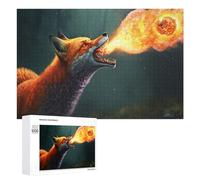 1000 PCS Puzzle Per Adolescenti Fox Breathing Fire Artwork Puzzle Fai Da Te Per Adulti, Giocattoli, Decorazioni Murali, Regali Per Tutta La Famiglia 1000 PCS