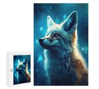 1000 PCS Puzzle Per Adolescenti Fox in Starry Night Puzzle Per Adolescenti Gioco Rompicapo Migliora La Memoria Regali Di Natale Compleanno 1000 PCS