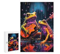 1000 PCS Puzzle Per Adolescenti Frogs Playing Guitar in Rain Puzzle Per Adulti Giochi Per Famiglie Antistress Regali Per La Riduzione Dello Stress 1000 PCS