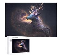 1000 PCS Puzzle Per Adolescenti Galactic Deer Cosmic Artwork -4 Puzzle Per Adulti Gioco Pratico Corsa Di Velocità Delle Mani Divertimento Attività A Casa, 1000 PCS