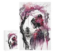 1000 PCS Puzzle Per Adolescenti Geisha Cherry Blossom 2 Puzzle Per Adulti Giochi Per Famiglie Antistress Regali Per La Riduzione Dello Stress 1000 PCS