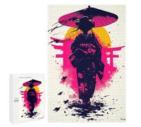 1000 PCS Puzzle Per Adolescenti Geisha Silhouette at Sunset - Traditional Elegance Puzzle Per Adulti, Rompicapo, Sfida Educativa, Regalo Di Compleanno 1000 PCS