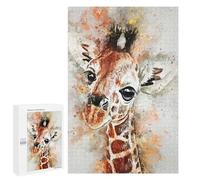 1000 PCS Puzzle Per Adolescenti Giraffe Watercolor Puzzle Per Adulti, Gioco Rompicapo, Gara Di Velocità Manuale, Impegnativo Da Completare 1000 PCS