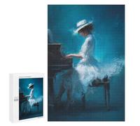 1000 PCS Puzzle Per Adolescenti Girl Playing Piano in White Dress Puzzle Per Adolescenti Analisi E Logica Difficile E Sfida Ideale Come Regalo 1000 PCS