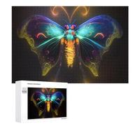 1000 PCS Puzzle Per Adolescenti Glowing Neon Butterfly Artwork-4 Puzzle Per Adolescenti Gioco Rompicapo Migliora La Memoria Regali Di Natale Compleanno 1000 PCS