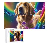 1000 PCS Puzzle Per Adolescenti Golden Retriever Rainbow Bubbles Puzzle Fai Da Te Per Adulti, Giocattoli, Decorazioni Murali, Regali Per Tutta La Famiglia 1000 PCS