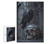 1000 PCS Puzzle Per Adolescenti Gothic Skull And Raven Puzzle Per Adolescenti Gioco Rompicapo Migliora La Memoria Regali Di Natale Compleanno 1000 PCS