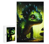 1000 PCS Puzzle Per Adolescenti Green Spiky Lizard in Forest Puzzle Per Adulti, Gioco Rompicapo, Gara Di Velocità Manuale, Impegnativo Da Completare 1000 PCS