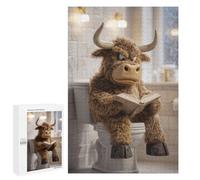 1000 PCS Puzzle Per Adolescenti Grumpy Bull Reading on Toilet Puzzle Per Adolescenti Difficili Ogni Pezzo È Unico - Regalo Di Compleanno, Regali, 1000 PCS