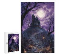 1000 PCS Puzzle Per Adolescenti Halloween Haunted House Scene -2 Puzzle Per Adolescenti Migliora La Memoria Sfida Da Completare Giocattoli Educativi Per L'apprendimento 1000 PCS