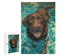 1000 PCS Puzzle Per Adolescenti Happy Labrador Swimming Puzzle Per Adolescenti Gioco Rompicapo Migliora La Memoria Regali Di Natale Compleanno 1000 PCS