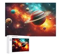 1000 PCS Puzzle Per Adolescenti Jupiter And Saturn in Space Puzzle Per Adolescenti Gioco Rompicapo Migliora La Memoria Regali Di Natale Compleanno 1000 PCS