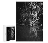 1000 PCS Puzzle Per Adolescenti Leopard Drinking Water Black And White Puzzle Per Adulti Giochi Per Famiglie Antistress Regali Per La Riduzione Dello Stress 1000 PCS