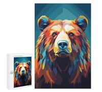 1000 PCS Puzzle Per Adolescenti Low Poly Grizzly Bear Puzzle Per Adulti, Gioco Rompicapo, Gara Di Velocità Manuale, Impegnativo Da Completare 1000 PCS