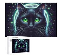 1000 PCS Puzzle Per Adolescenti Magical Glowing Cat Art Print Puzzle Per Adolescenti Gioco Rompicapo Migliora La Memoria Regali Di Natale Compleanno 1000 PCS