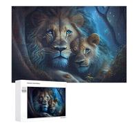 1000 PCS Puzzle Per Adolescenti Magical Lion Pair in Enchanted Forest Puzzle Per Adulti, Gioco Rompicapo, Gara Di Velocità Manuale, Impegnativo Da Completare 1000 PCS