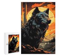 1000 PCS Puzzle Per Adolescenti Majestic Black Wolf Moon Puzzle Per Adulti Giochi Per Famiglie Antistress Regali Per La Riduzione Dello Stress 1000 PCS