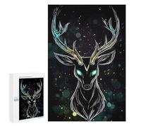 1000 PCS Puzzle Per Adolescenti Mystical Deer with Glowing Antlers Puzzle Per Adolescenti Gioco Rompicapo Migliora La Memoria Regali Di Natale Compleanno 1000 PCS