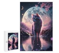 1000 PCS Puzzle Per Adolescenti Mystical Moonlit Cat Puzzle Per Adolescenti Gioco Rompicapo Migliora La Memoria Regali Di Natale Compleanno 1000 PCS