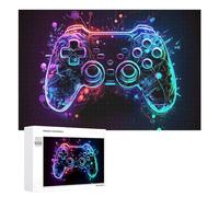 1000 PCS Puzzle Per Adolescenti Neon Gaming Controller Artwork -2 Puzzle Per Adulti Giochi Per Famiglie Antistress Regali Per La Riduzione Dello Stress 1000 PCS