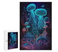 1000 PCS Puzzle Per Adolescenti Neon Jellyfish Glow Puzzle Per Adolescenti Gioco Rompicapo Migliora La Memoria Regali Di Natale Compleanno 1000 PCS