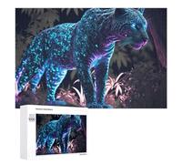 1000 PCS Puzzle Per Adolescenti Neon Leopard in The Jungle Puzzle Per Adolescenti Gioco Rompicapo Migliora La Memoria Regali Di Natale Compleanno 1000 PCS