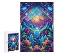 1000 PCS Puzzle Per Adolescenti Neon Nature Stained Glass Puzzle Per Adulti Gioco Pratico Assemblaggio Di Modelli Regali Unici Per Compleanno E Natale 1000 PCS