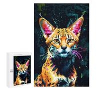 1000 PCS Puzzle Per Adolescenti Neon Serval Cat Puzzle Per Adulti Gioco Pratico Assemblaggio Di Modelli Regali Unici Per Compleanno E Natale 1000 PCS