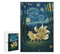 1000 PCS Puzzle Per Adolescenti Nine-tailed Fox in Starry Night Puzzle Per Adulti Gioco Per Famiglie Antistress Difficile Da Completare 1000 PCS