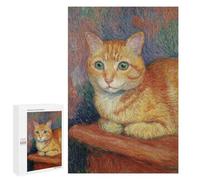 1000 PCS Puzzle Per Adolescenti Orange Tabby Cat Painting Puzzle Per Adulti Per Passare Il Tempo Durante Le Vacanze Ogni Pezzo È Unico - Ottimo Regalo Per I Giocatori 1000 PCS