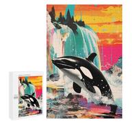 1000 PCS Puzzle Per Adolescenti Orca Whale Killer Collage Puzzle Per Adulti Gioco Pratico Regalo Per Donne Aiuta L'esercizio Del Cervello 1000 PCS