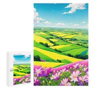1000 PCS Puzzle Per Adolescenti Pastoral Fields of Color Puzzle Per Adolescenti Gioco Rompicapo Migliora La Memoria Regali Di Natale Compleanno 1000 PCS