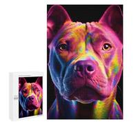 1000 PCS Puzzle Per Adolescenti Pitbull Fluorescent UV Puzzle Per Adulti Gioco Per Famiglie Un'opera D'arte Regali Unici Per Compleanno E Natale 1000 PCS