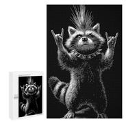 1000 PCS Puzzle Per Adolescenti Punk Raccoon Rock And Roll Puzzle Per Adulti Assemblaggio Del Modello Aiuta L'esercizio Del Cervello Giochi Stimolanti 1000 PCS