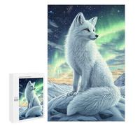 1000 PCS Puzzle Per Adolescenti Puzzle Art Fox Under Aurora Borealis Puzzle Per Adulti Gioco Pratico Assemblaggio Del Modello Regali Unici Per Compleanno E Natale 1000 PCS