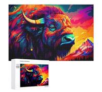 1000 PCS Puzzle Per Adolescenti Puzzle Colorful Bison Majesty Puzzle Per Adulti Gioco Pratico Assemblaggio Del Modello Regali Unici Per Compleanno E Natale 1000 PCS