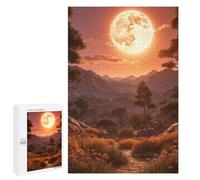 1000 PCS Puzzle Per Adolescenti Puzzle Full Moon Over Mountain Puzzle Per Adulti Gioco Rompicapo Ma Divertente E Umoristico Aiuta L'esercizio Del Cervello 1000 PCS